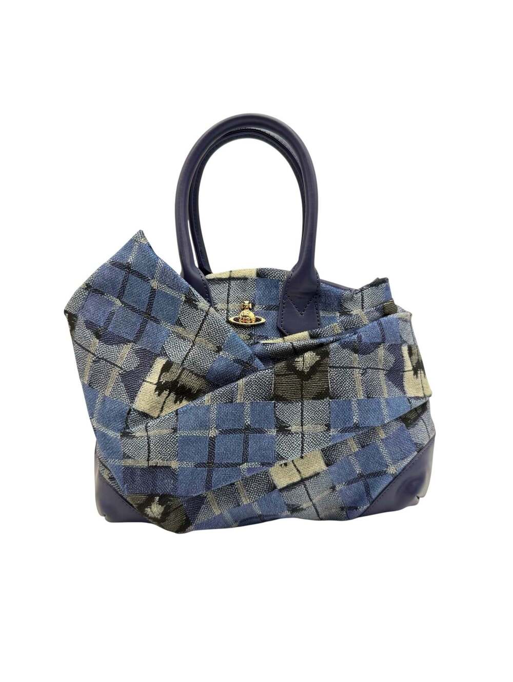 Vivienne Westwood Blue Tartan Yasmine Handbag